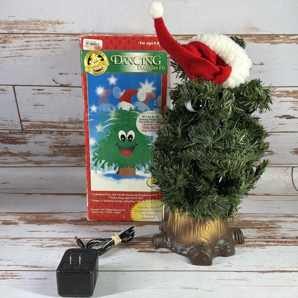 1997 Gemmy Dancing Douglas Fir Animated Talking Tree Works Used